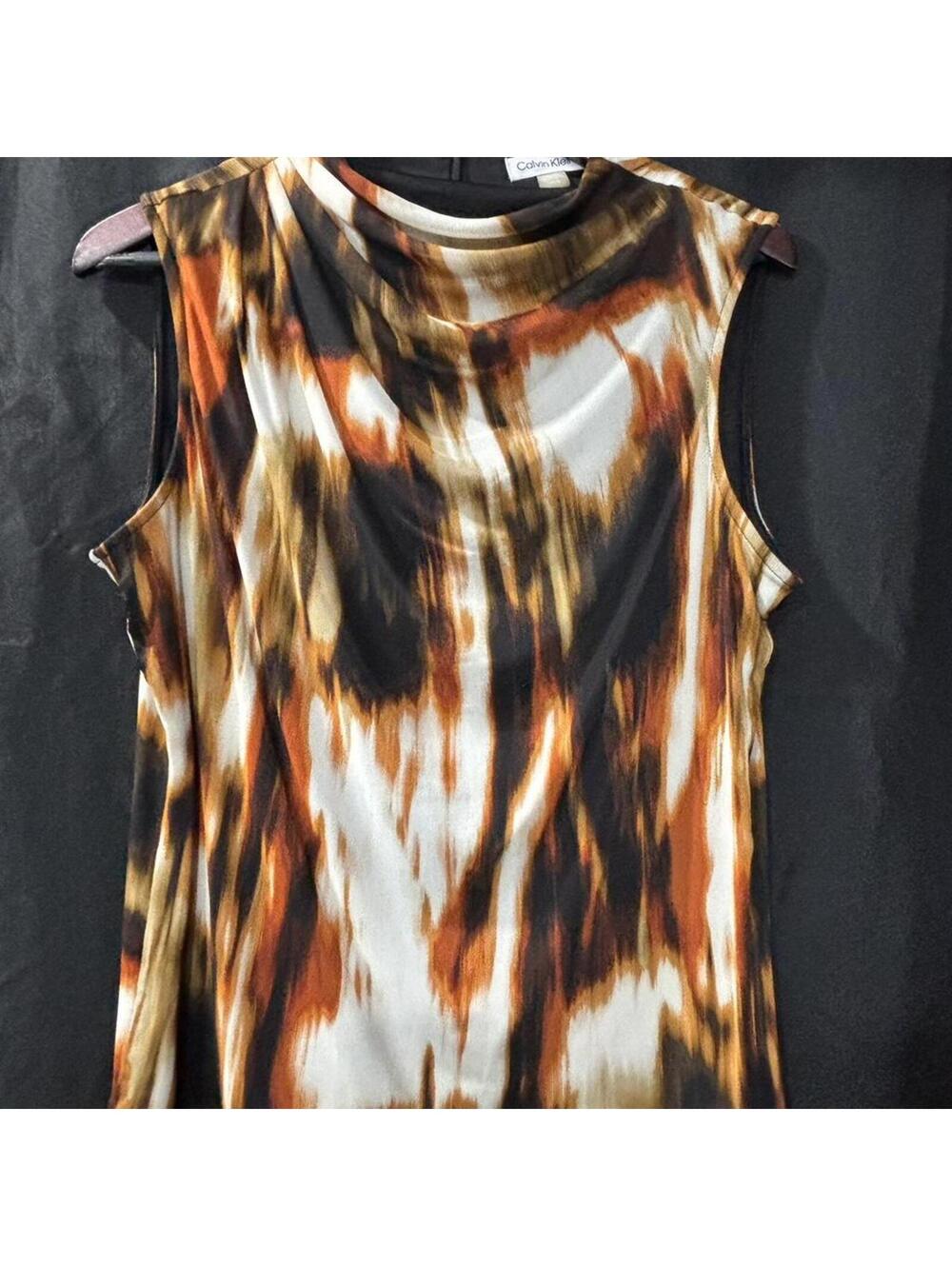 Calvin Klein Abstract Print Sleeveless Top – Women’s L